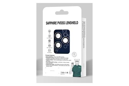 URR Apple iPhone 14 Pro Max Sapphire PVDSS Kamera Lens Koruyucu