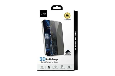 URR Apple iPhone 17 Pro 3D Anti-Peep Curved Hayalet Cam Ekran Koruyucu