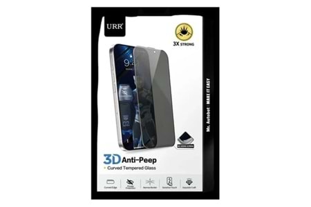 URR Apple iPhone 17 Pro 3D Anti-Peep Curved Hayalet Cam Ekran Koruyucu