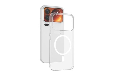Xiaomi 17 Pro Max Kamera Korumalı M-Safe Şarj Özellikli Şeffaf Zore London Sert PC Kapak
