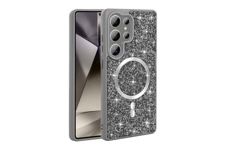 Galaxy S26 Ultra Kılıf Pırlanta Tasarımlı M-safe Şarj Özellikli Zore Mozaik Silikon Kapak