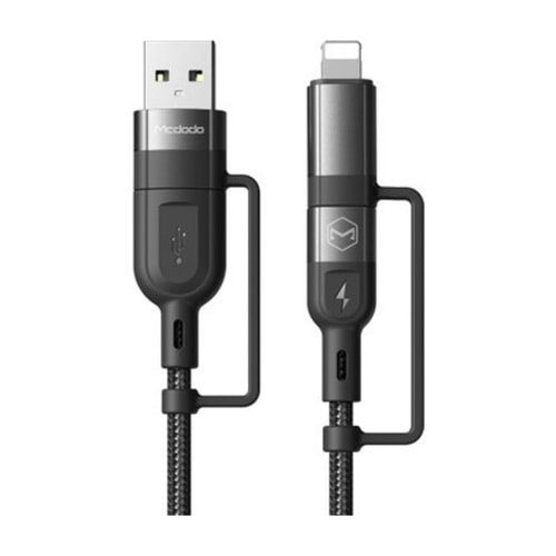 Mcdodo CA-8070 60W 3A 1.2 mt Siyah 4in1 Hızlı Data Şarj Kablosu
