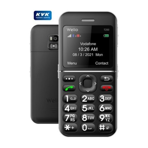 Welio Wkey T200 Kameralı Tuşlu Cep Telefonu Siyah-Gümüş