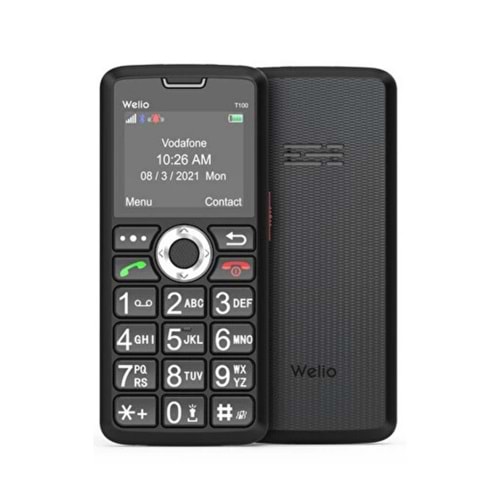 Welio Wkey T100 Tuşlu Cep Telefonu Siyah-Kırmızı