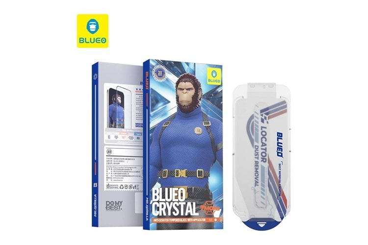 Blueo Crystal iPhone 17 Pro Max Uyumlu 7 MOhs Sertlik 3 Kat Çizilmeye Dayanıklı Cam Ekran Koruyucu Aparat
