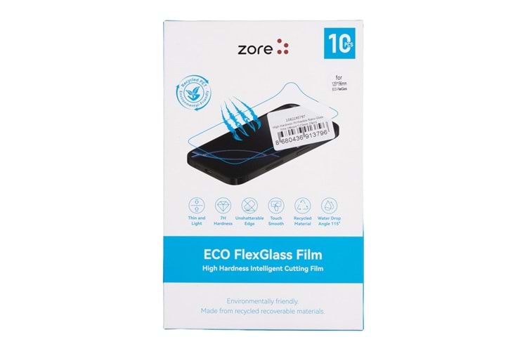 Zore High Hardness 7H Flexible Nano Glass Film 196Mm X 125Mm 10 Adet