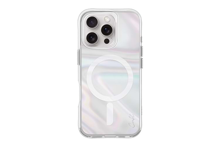 Apple iPhone 16 Pro Kılıf M-safe Şarj Özellikli Holografik Şeffaf Arka Yüzey Coehl Savon Kapak