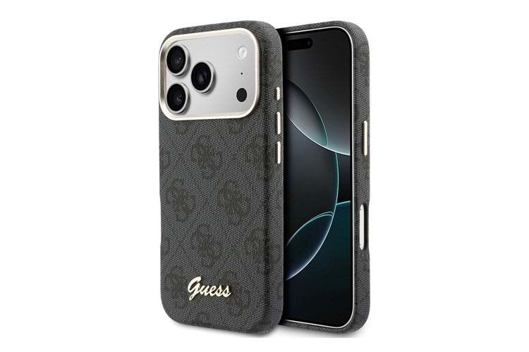 Apple iPhone 17 Pro Kılıf Guess Orjinal Lisanslı M-safe Şarj Özellikli Script Yazı Logolu 4G Desenli Kapak