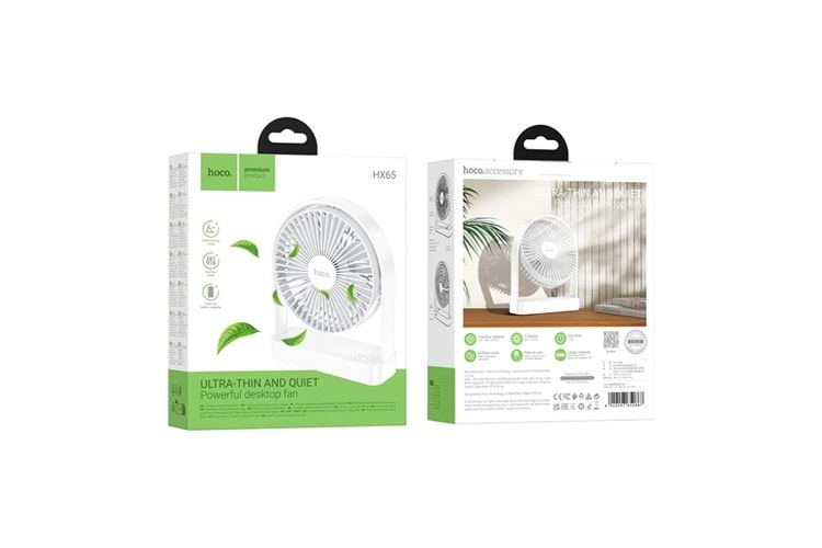 Hoco. HX65 Ultra İnce Masaüstü Soğutucu Fan - Beyaz