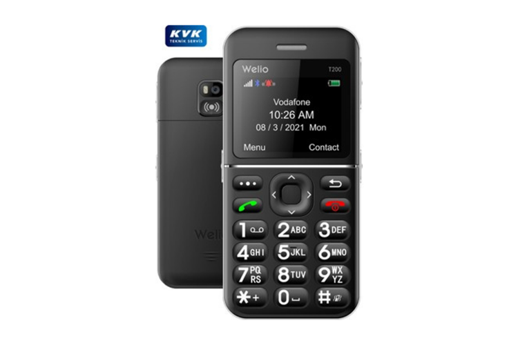 Welio Wkey T200 Kameralı Tuşlu Cep Telefonu Siyah-Gümüş