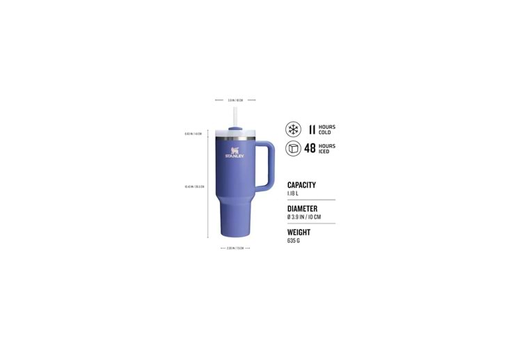 Stanley 40OZ Quencher H2.0 Flowstate Tumbler 1.18L Lavanta Moru