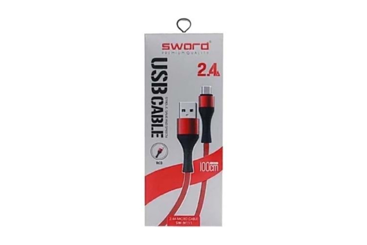 SWORD KABLO SW-A111 IOS 2.4A 1M RED SIFIR