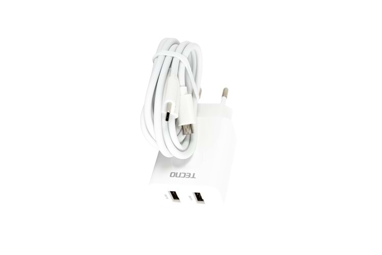 TECNO CHARGER DATA CABLE TCW-E01D SIFIR BEYAZ