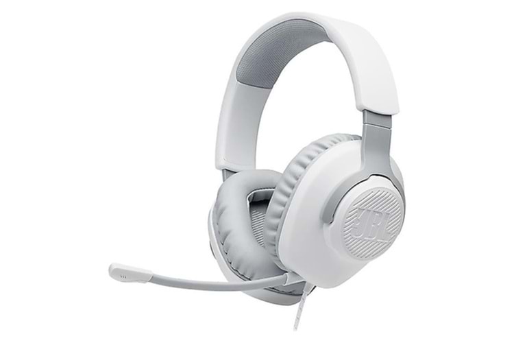JBL Quantum 100 Kablolu Mikrofonlu Kulak Üstü Oyuncu Kulaklığı Beyaz 24 Ay Garantili