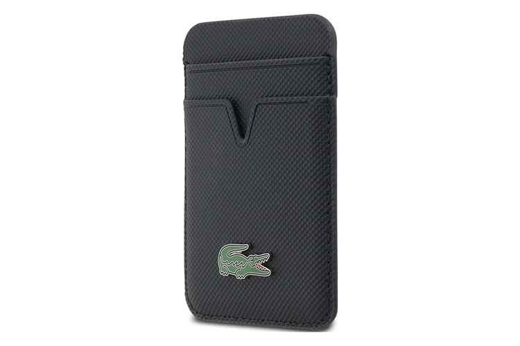 Lacoste Orjinal Lisanslı 2 Hazneli PU Pike Desenli İkonik Timsah Dokuma Logolu Magnetik Kartlık