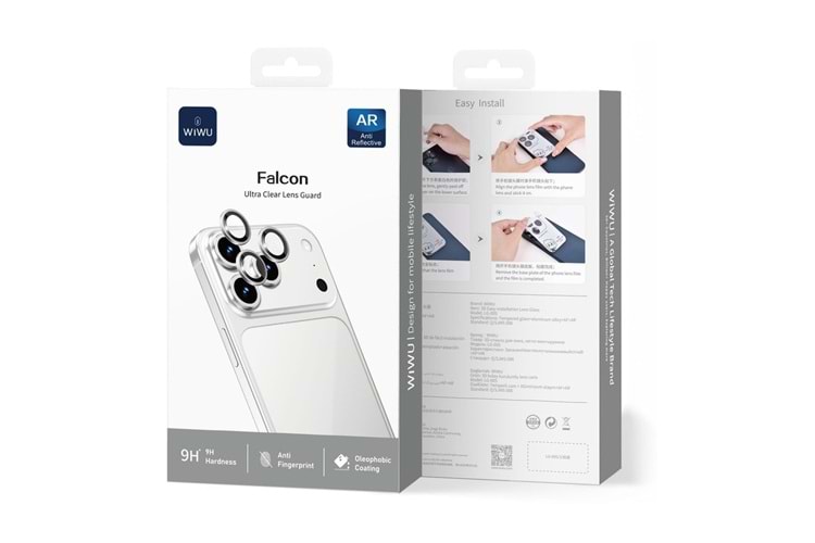 Apple iPhone 17 Pro Max Wiwu LG-005 Falcon Anti Reflective Çizilmeye Karşı Dayanıklı Kamera Lens Koruyucu