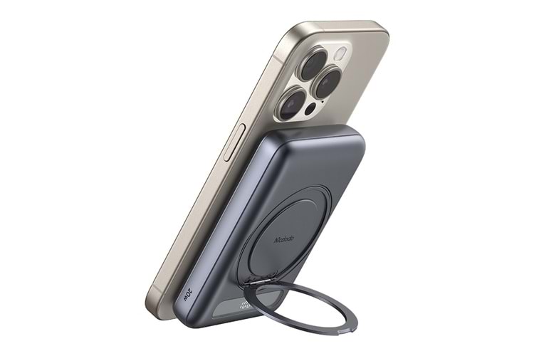 MC-8371 10000mAh - 20W Dahili 360° Halka Standlı Metal Ultra İnce Manyetik Powerbank
