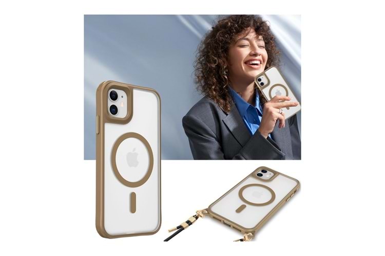 Newface Apple iPhone 12 Kılıf Enka Magsafe Silikon Kılıf - Siyah