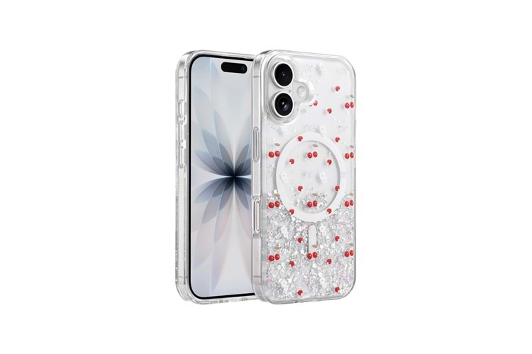 Onegif Apple iPhone 16 Misk Simli Magsafe Kapak