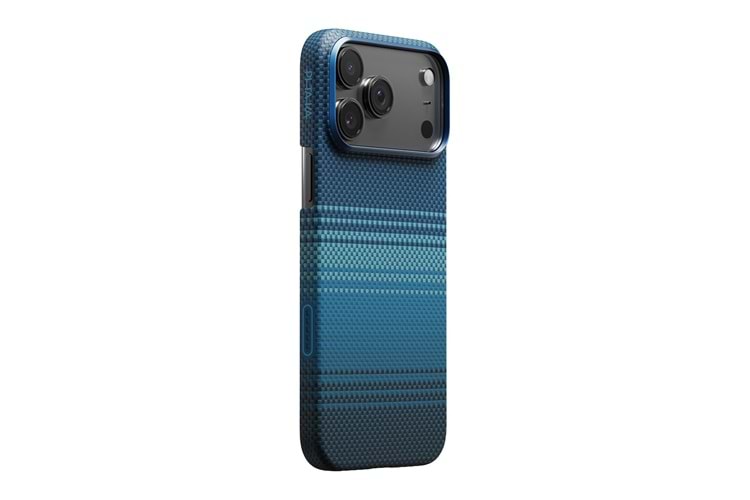 Apple iPhone 17 Pro Max Kılıf M-safe Şarj Özellikli Aramid Fiber Pitaka Tactile Woven Sunset-Moonrise Serisi Kapak