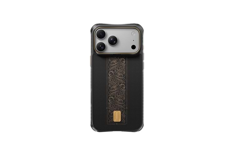 Apple iPhone 18 Pro Max Kılıf M-safe Şarj Özellikli Raptic Aramid Dual Rise Serisi 24 Ayar Altın Kaplamalı Karbon Kapak