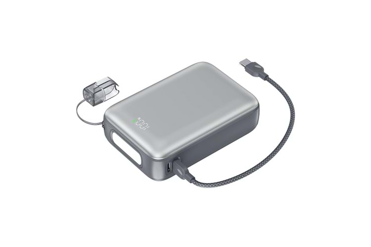 SHAZA Nexa Serisi 20.000 Mah Kendinden Kablolu Powerbank - Gri