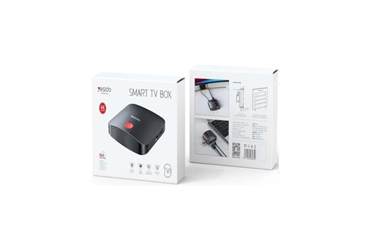 Yesido TV11 4K Wifi Android TV Box - Siyah