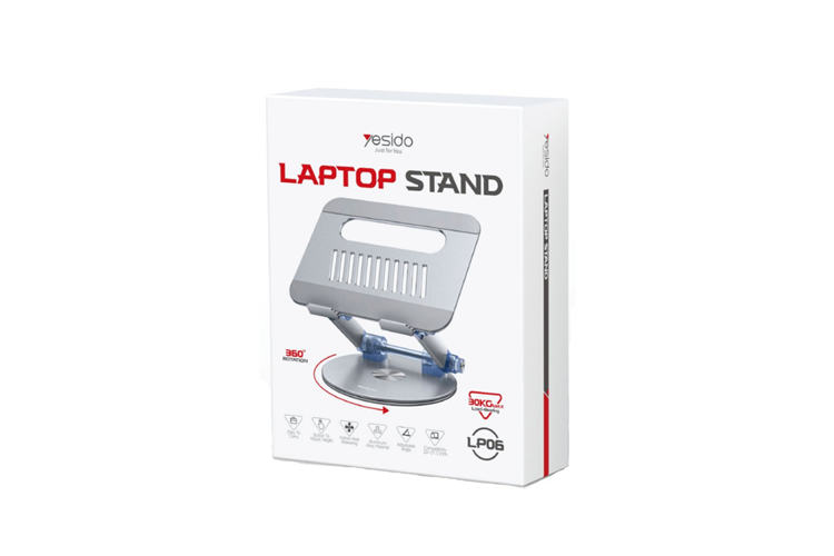 Yesido LP06 360 Derece Ayarlanabilir Metal Laptop Standı - Gümüş