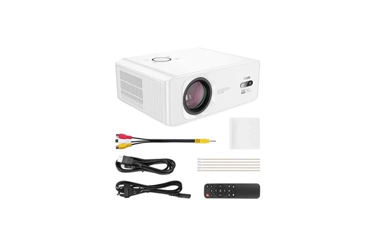 Hoco. DT3 Smart Elektrik Otomatik Odaklanma Özellikli 1080P Android Wifi Kablolu Projeksiyon Cihazı - Beyaz