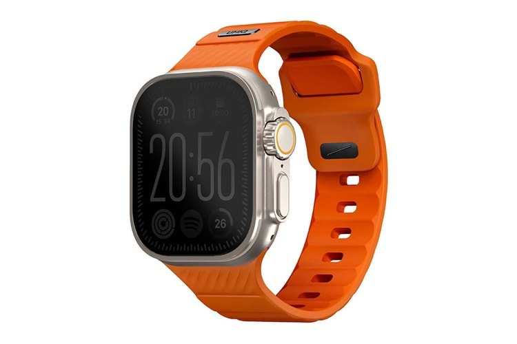 Uniq Watch Ultra 49mm Stride FKM Silikon Kordon - Siyah