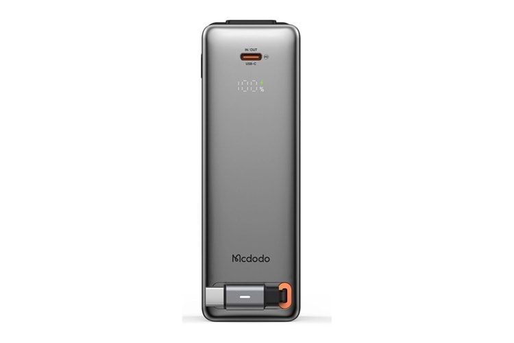 Mcdodo MC-3181 3 In 1 10000mAh 30W LED Ekranlı Powerbank Ve Sarj Aleti (Dahili Geri Çekilebilir Kablo + UK/US/EU Priz Uçları)