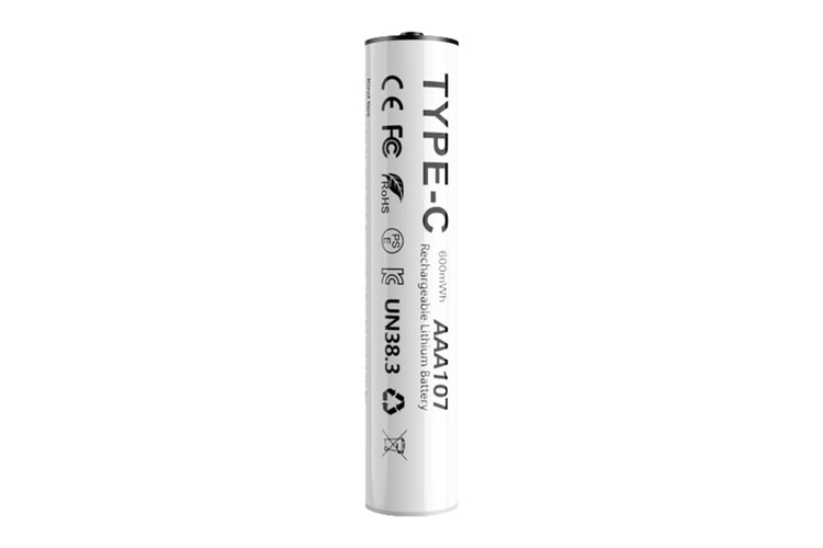 Lenyes AAA107 Type-C Şarj Portlu Şarj Edilebilir AAA Lityum-ion Pil 600mWh 1.5V 2 Adet