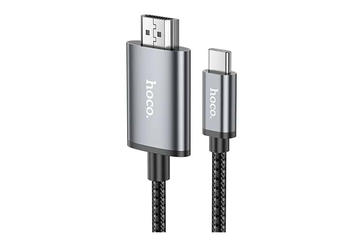 Hoco. UA27 2M Tak Çalıştır Type-C to HDMI Dönüştürücü - Gri