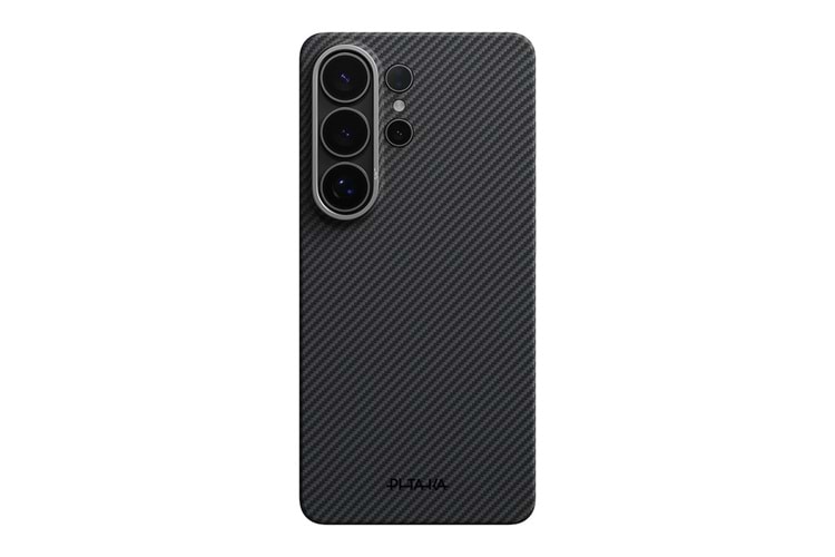 Galaxy S26 Ultra Kılıf M-safe Şarj Özellikli 600D Aramid Fiber Pitaka Ultra-Slim Classic Serisi Black-Grey Twill Kapak