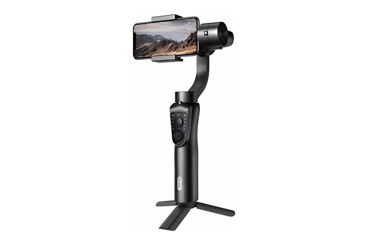 Go Des GD-S5 3 Eksenli El Tipi Yüz Tanıma Takip Özellikli Led Işıklandırma Aparatlı Gimbal Stabilizatör