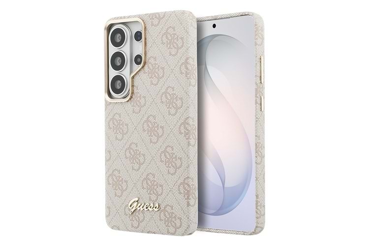 Galaxy S26 Ultra Kılıf Guess Orjinal Lisanslı M-safe Şarj Özellikli Script Yazı Logolu 4G Desenli Kapak