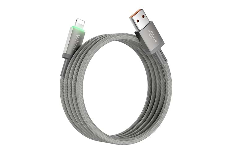 Wiwu Wi-C081 Maglink Series Illuminated Magnetic USB-A to Lightning Illuminated Fast Charging Data and Charging Cable 1M