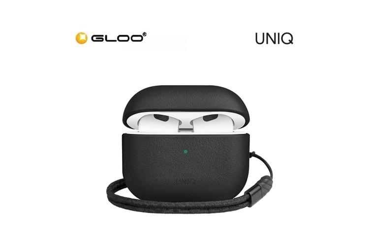 Uniq Airpods 3 (3.nesil) Terra Genuine Deri Kılıf - Siyah-Kahve