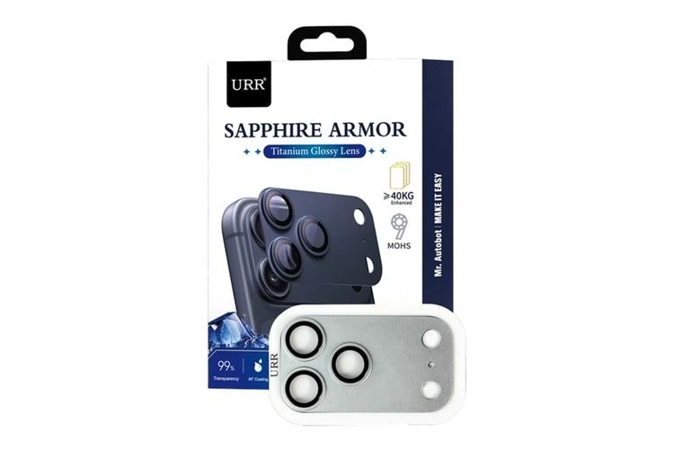 URR Apple iPhone 17 Pro Max- 17 Pro Sapphire Armor Kamera Lens Koruyucu