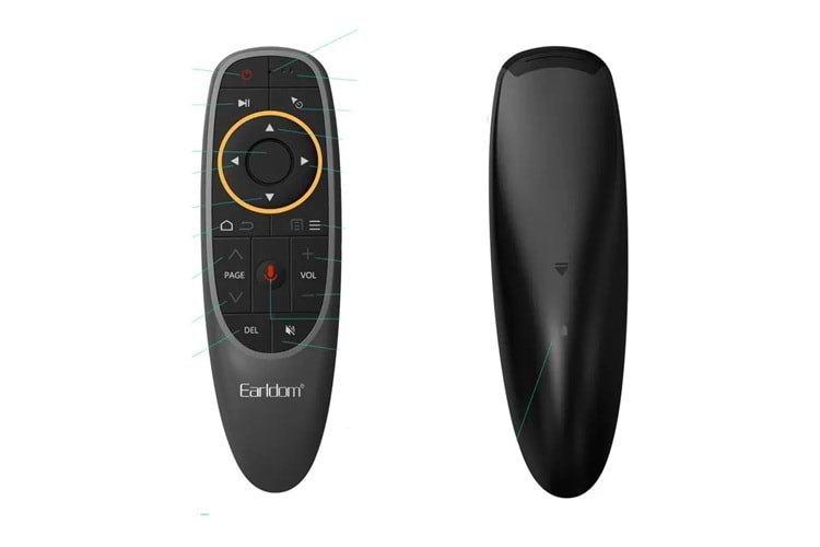 Earldom Rm01 Kumanda Smart Tv Fly Air Mouse Sesli Komut Tv Box Pc Telefon Ve Fare Özellikli Kablosuz 2.4g