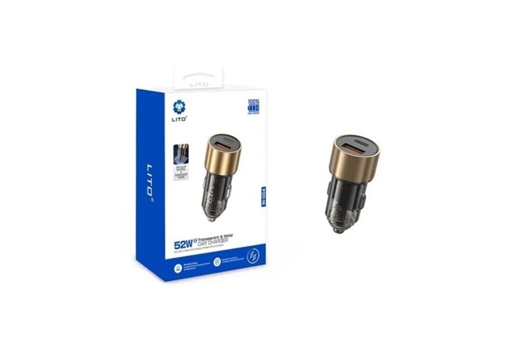 LITO IN-C04 Şeffaf Metal Araba Şarj Cihazı