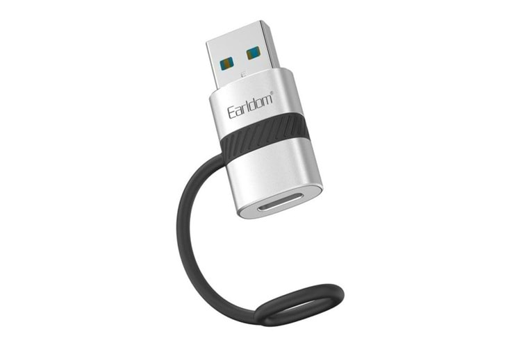 Earldom OT91A Tak Çalıştır USB to Type-C Dönüştürücü - Gümüş