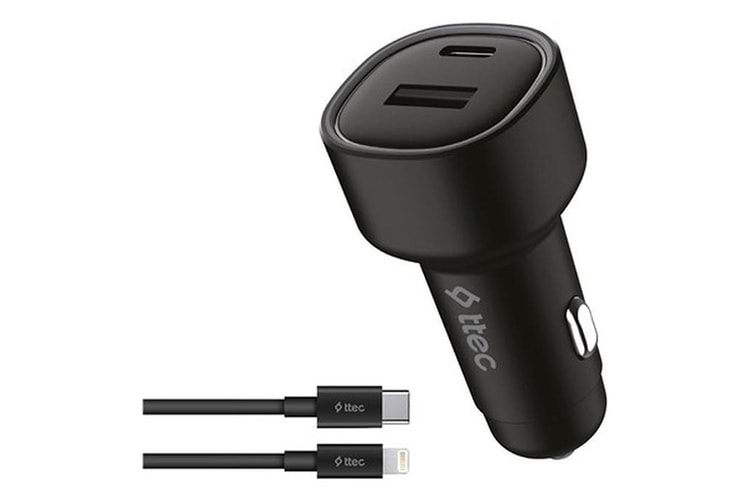 Ttec Smartcharger Duo Pd 48W Araç Hızlı Şarj Aleti Usb-C+Usb-A - Usb-C-Lightning Kablo 1Ttec Smartcharger Duo Pd 48W Araç Hızlı Şarj Aleti Usb-C+Usb-A - Usb-C-Lightning Kablo