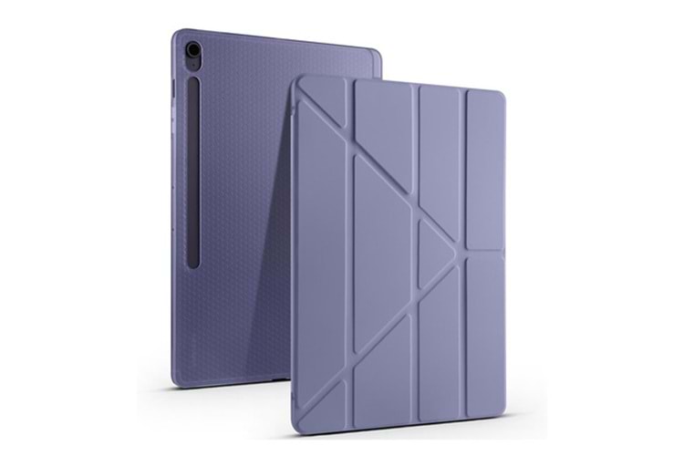 Galaxy Tab S10 FE Plus Kılıf Zore Tri Folding Kalem Bölmeli Standlı Kılıf