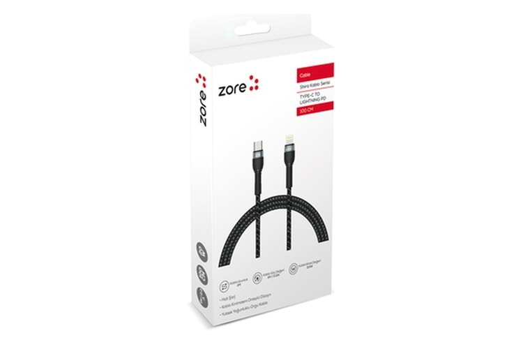 Zore Shira Serisi Type-C to Lightning PD Kablo 30cm