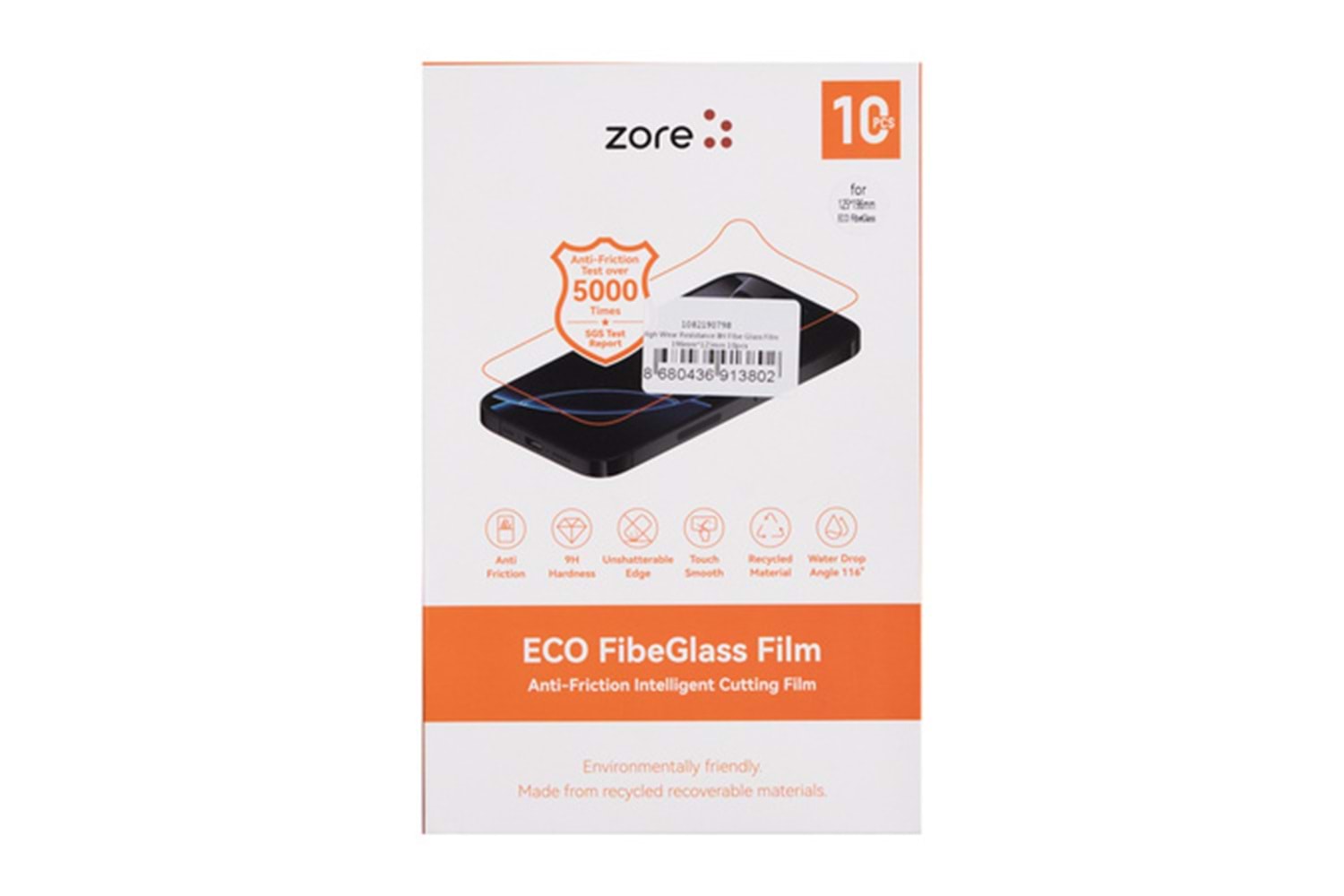 Zore High Wear Resistance 8H Fibe Glass Film 196Mm X 125Mm 10 Adet