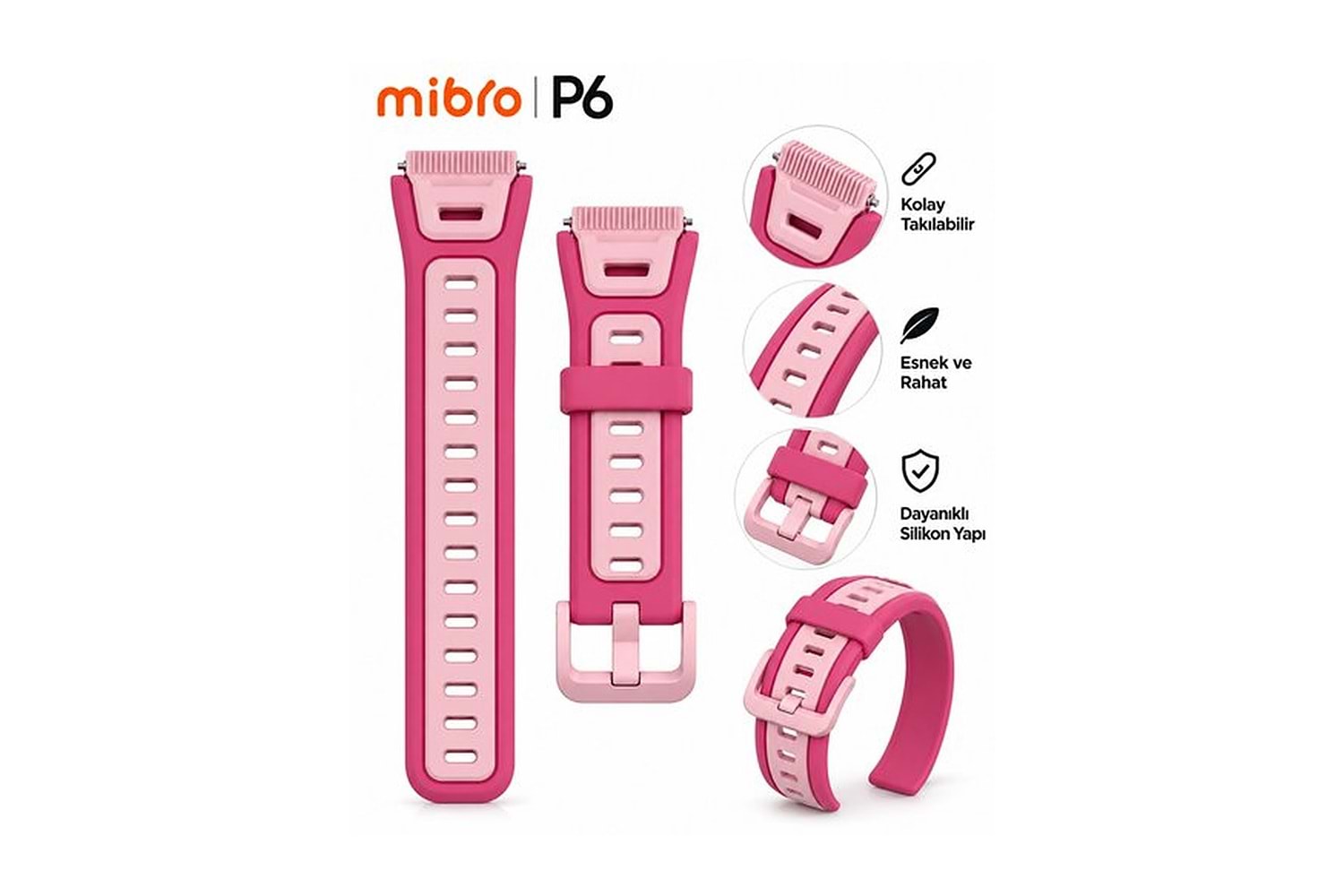 Mibro Z5 Akıllı Çocuk Saati Kordonu Pembe