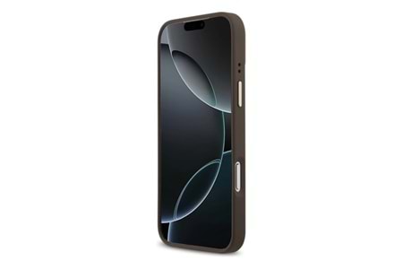 Apple iPhone 17 Pro Max Kılıf Guess Orjinal Lisanslı M-safe Şarj Özellikli Grained Yazı ve Taşlı 4G Logolu Kapak