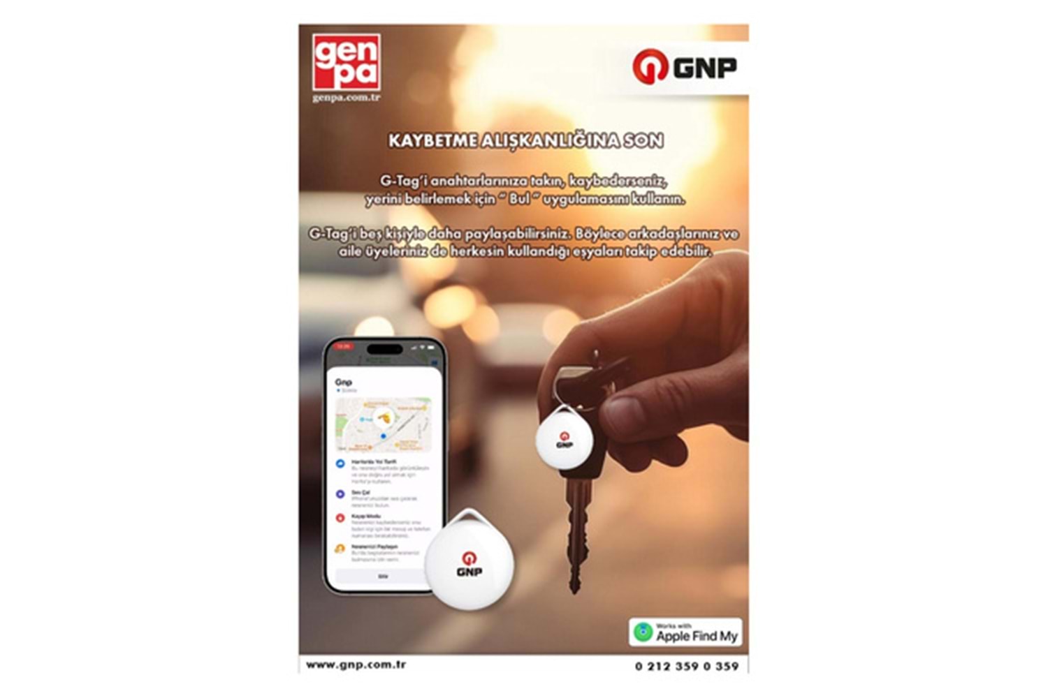 GNP G-Tag Beyaz Apple Uyumlu