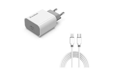 Soultech Sc224 Usb-c 20w Hızlı Seyahat Şarj Aleti + Type-c Iphone 3a Platinum Şarj Ve Data Kablosu